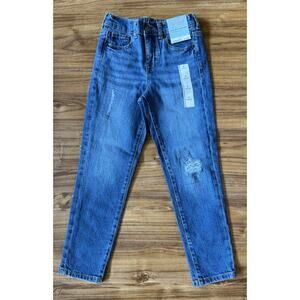Cat & Jack Girls' Size 7‎ High-Rise Straight Stretch Ankle Jeans Distressed NWT